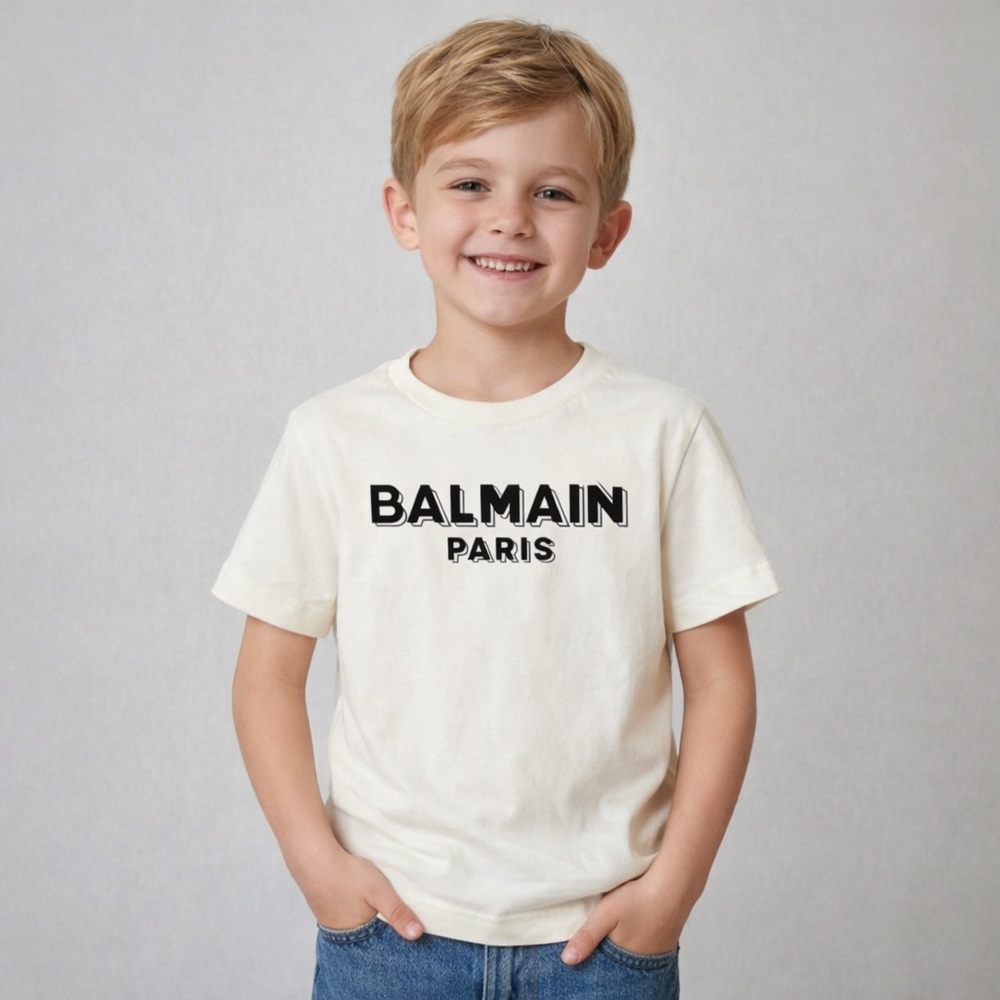 Balmain Paris Velvet Logo T-shirt